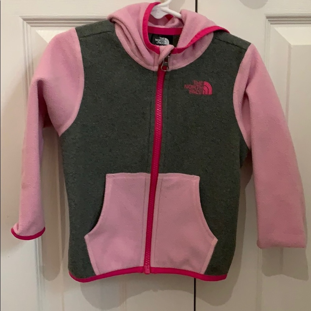 Pink fleece north face 18/24 m